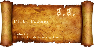 Blitz Bodony névjegykártya
